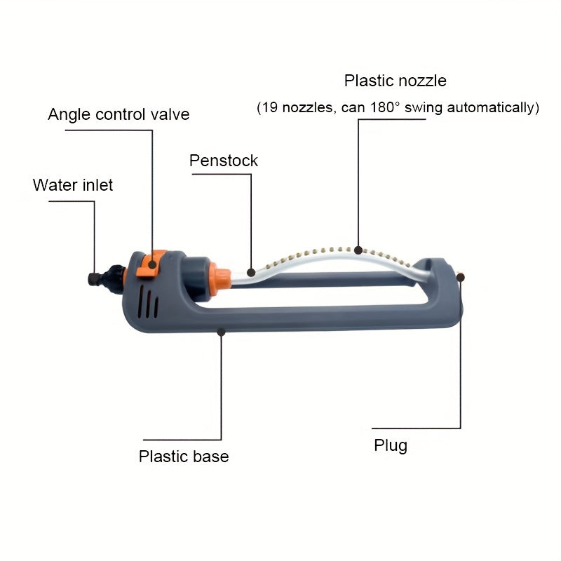 Efficient 180 Degree Oscillating Garden Sprinkler for Complete Lawn Coverage | Gardening Equipment | - Shoppix