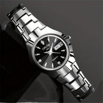 Couples Dial Cutting Quartz Watch Set | Couple Watches | - Shoppix