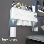Streamlined Bathroom Organization: Wall Mounted Toothbrush Holder Set | Bathroom Accessories | - Shoppix