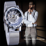 Elevate Your Style with the Men's Fashion Rhinestone Mechanical Watch | Men Watches| - Shoppix