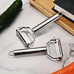 Slice and Dice with Ease: Stainless Steel Fruit and Vegetable Slicer Cutter | Kitchen Utensils | - Shoppix
