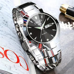 Couples Dial Cutting Quartz Watch Set | Couple Watches | - Shoppix