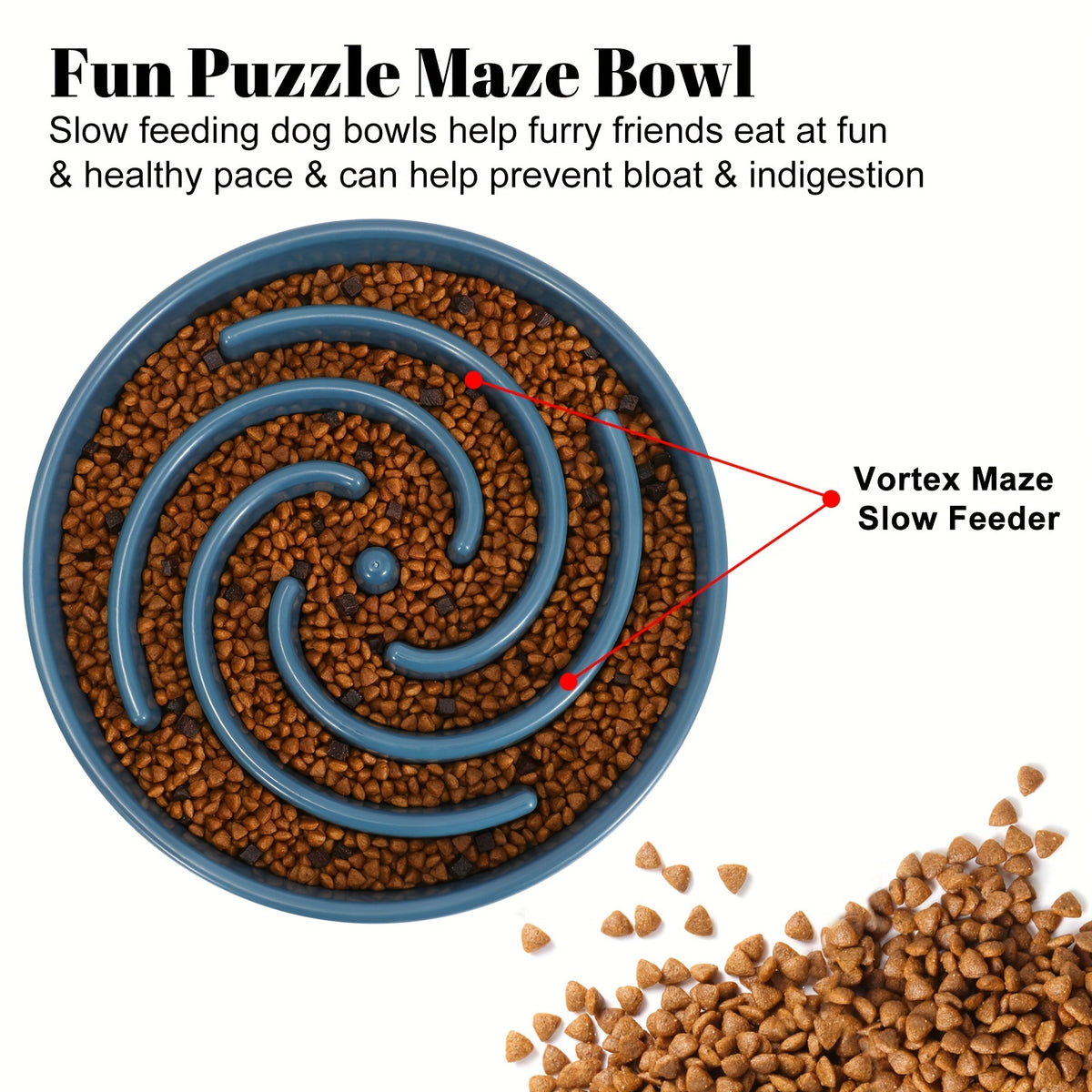 Large Dog Slow Feeder Fun Maze Bowl - Interactive Puzzle Design | Pet Accessories|