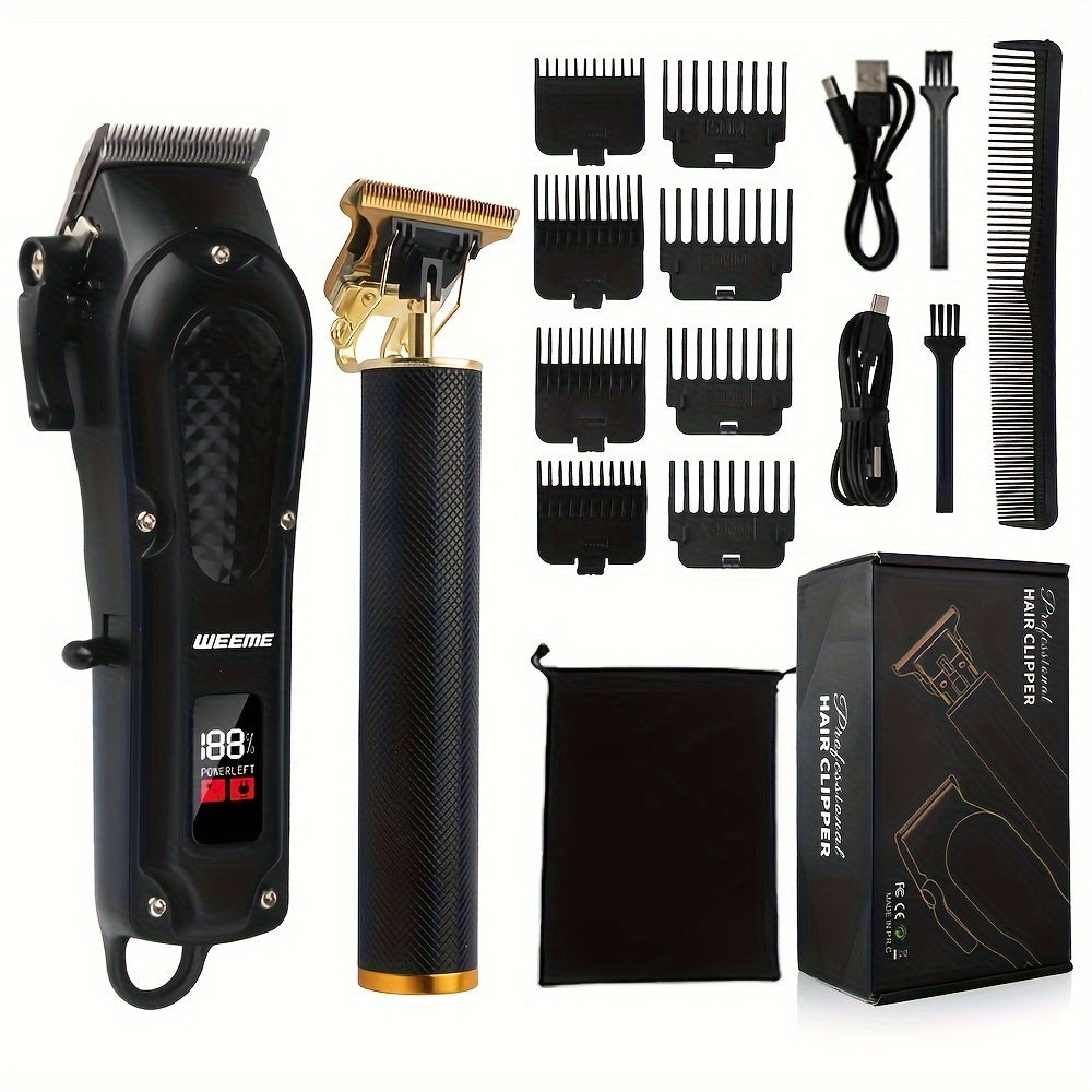 Precision Hair Clippers Set: Achieve Salon-Quality Haircuts at Home | Grooming Gadgets| - Shoppix