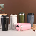 Enjoy Perfect Brews Anywhere: 304 Stainless Steel Coffee Mug with Temperature Display | Drinkware | - Shoppix