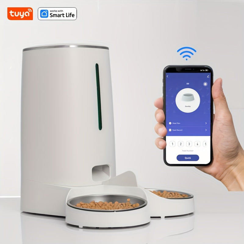 Tuya Smart Automatic Pet Feeder - Remote Control & WiFi Connectivity | Pet Accessories|