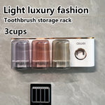 Keep Your Bathroom Neat: Wall Mounted Toothbrush Holder with Cup | Bathroom Accessories | - Shoppix
