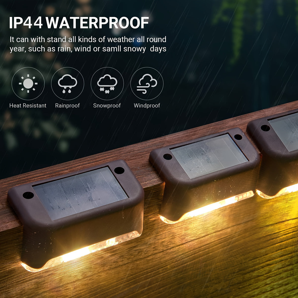 8/12 Packs Solar Step Lights - Automatic On/Off LED Sconce Lights for Fences, Stairs, Decks, and Pathways