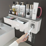 Streamlined Bathroom Organization: Wall Mounted Toothbrush Holder Set | Bathroom Accessories | - Shoppix