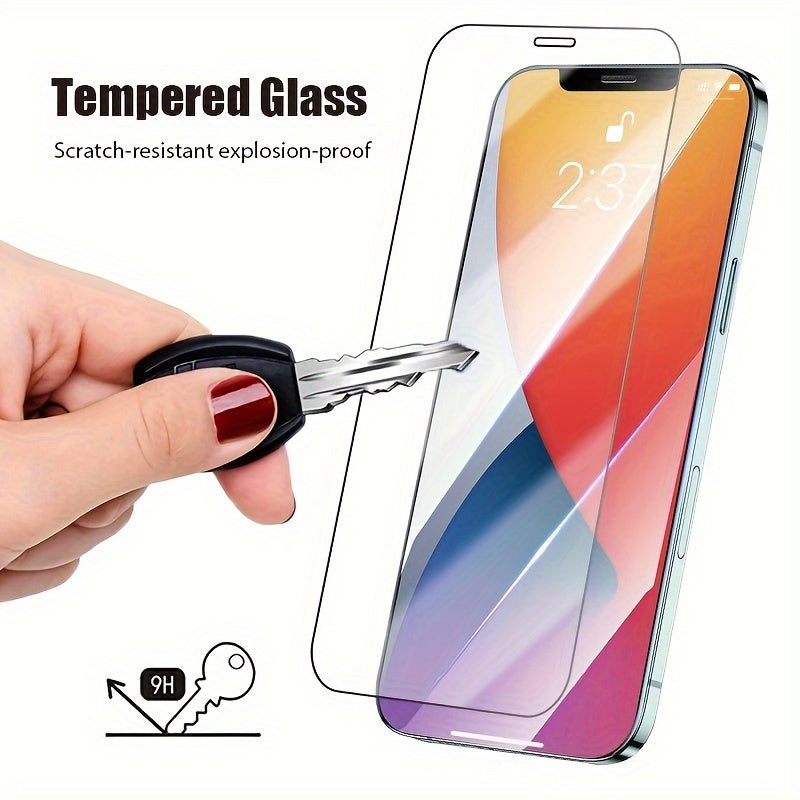 3 hochauflösende Displayschutzfolien aus gehärtetem Glas für iPhone 11, 12, 13, 14, 15, 16 Pro Max, 14, 15, 16 Plus