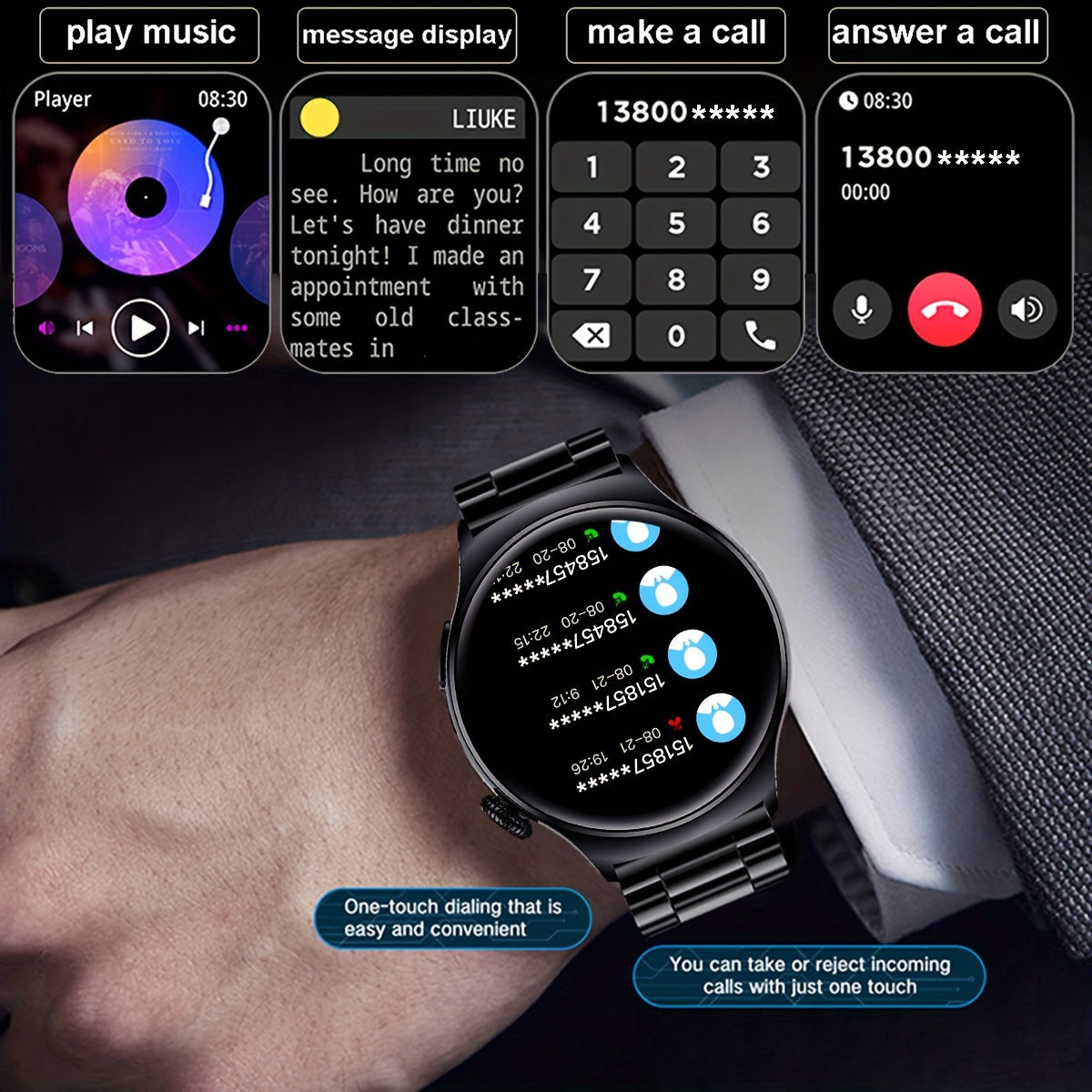 Big Screen Smart Watch for Men with Custom Dial and Call Answering | Smart Watches | - Shoppix