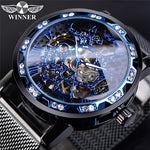 Elevate Your Style with the Men's Fashion Rhinestone Mechanical Watch | Men Watches| - Shoppix